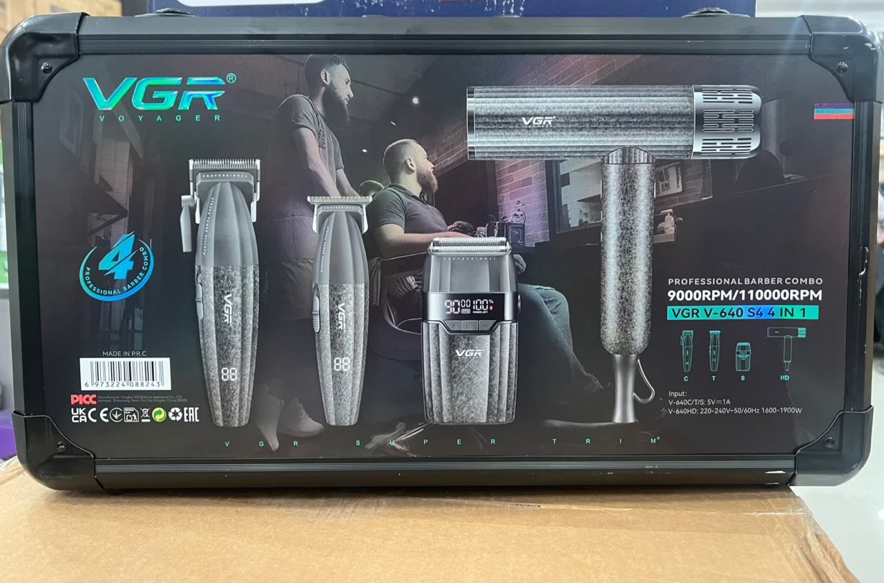 ست 4عددی ماشین اصلاح/سشوار/شیور وی جی آر مدل V-640 S4