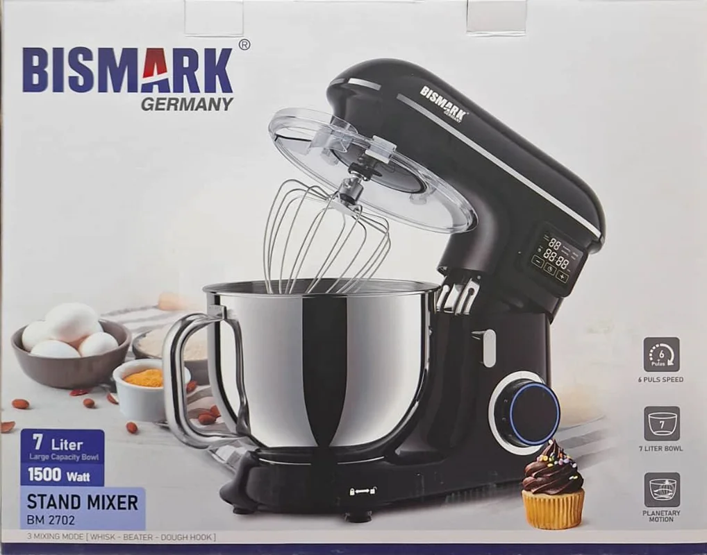 همزن کاسه دار حرفه ای 7 لیتری بیسمارک مدل bismark bm 2702 mixer I BM 2702