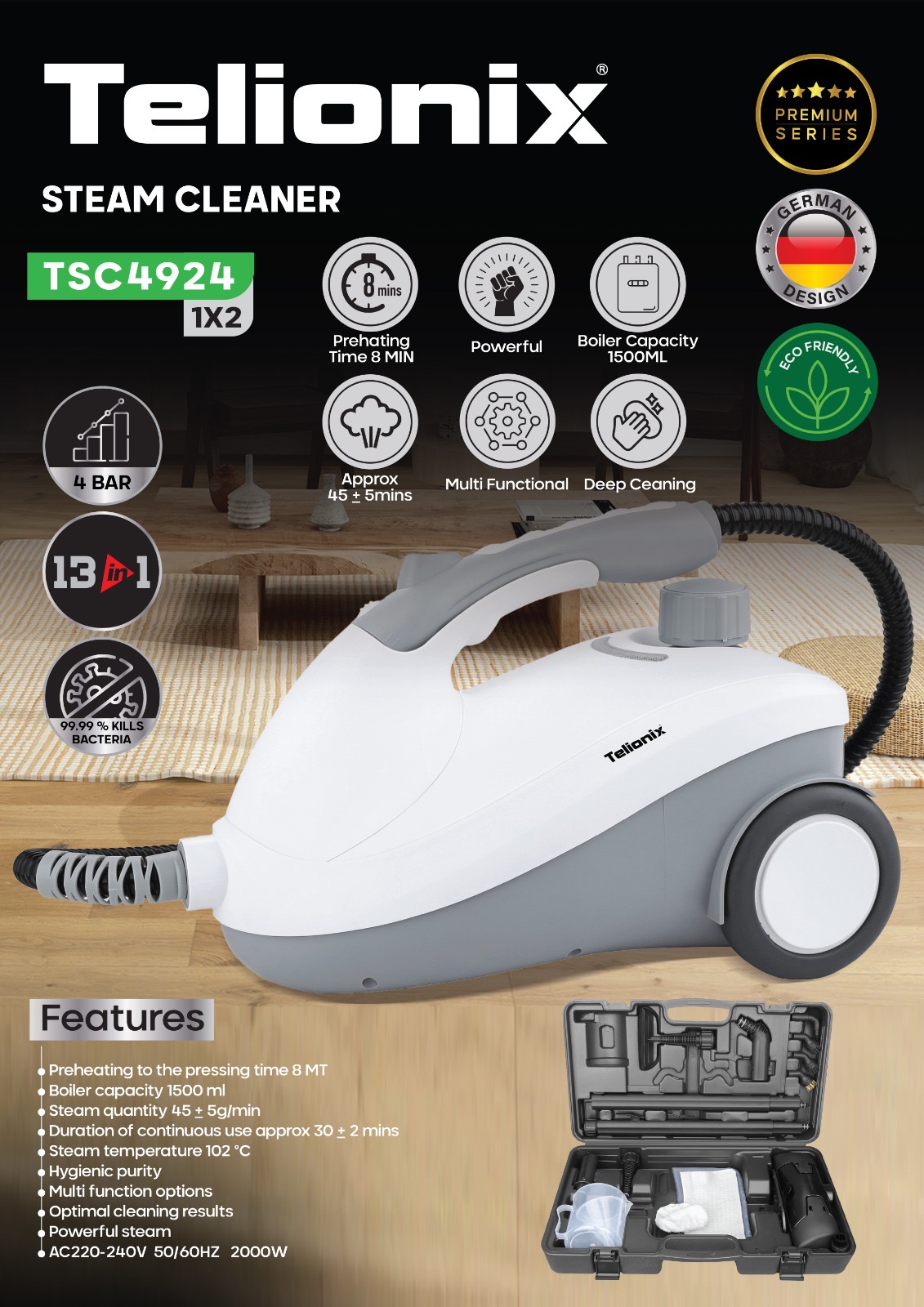 بخارشوی تلیونیکس مدل TSC4924